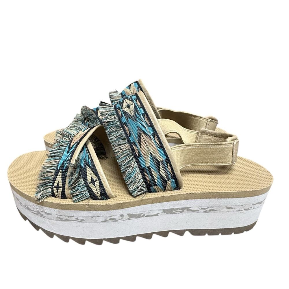 Teva Flatform Ceres Platform Sandals in Double Double Diamond size 9 Boho Aztec - Picture 2 of 15